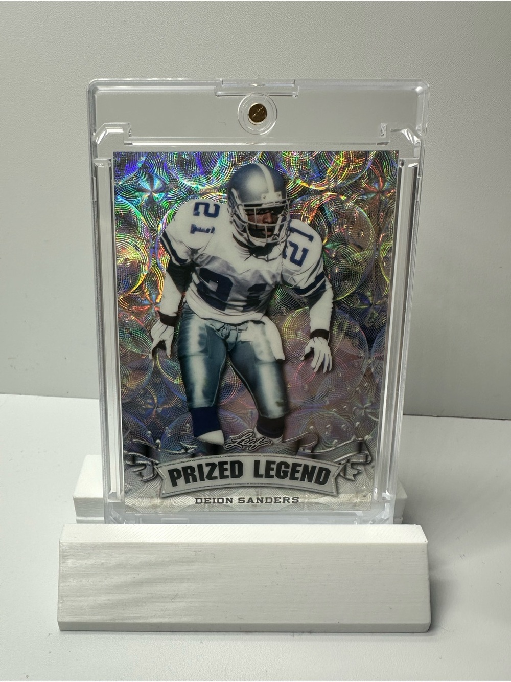 Prized Legend Deion Sanders Football Card - Holographic Silver/Blue 24/25
